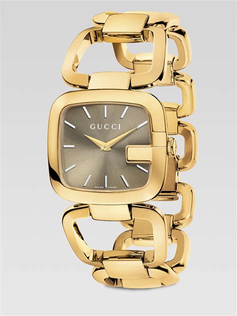 gucci women's gold bracelet watch|Gucci gold watches ladies.